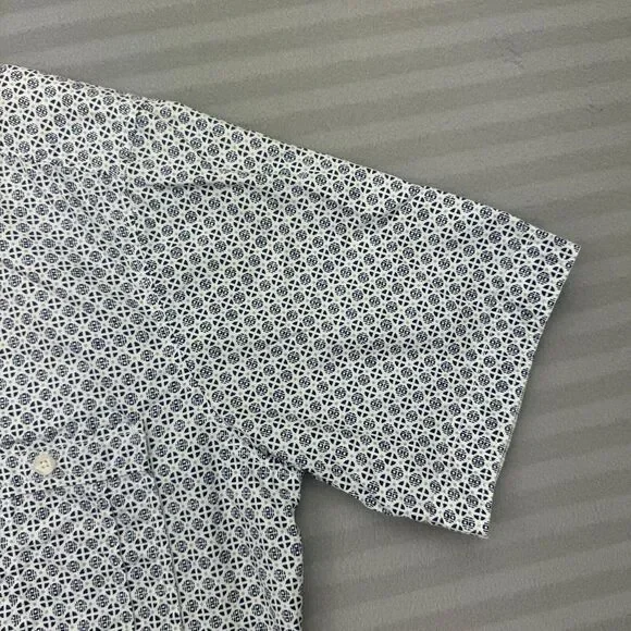 Reyn Spooner Hawaiian Shirt Mens Small Japanese Geometric Circle Crest Pocket - Picture 3 of 8